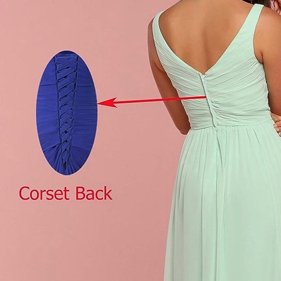 Women's V Neck Bridesmaid Dresses - Picture 9 of 11